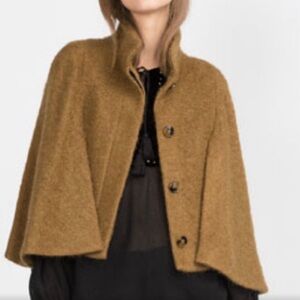ZARA Mohair Blend Cape Jacket Size Medium